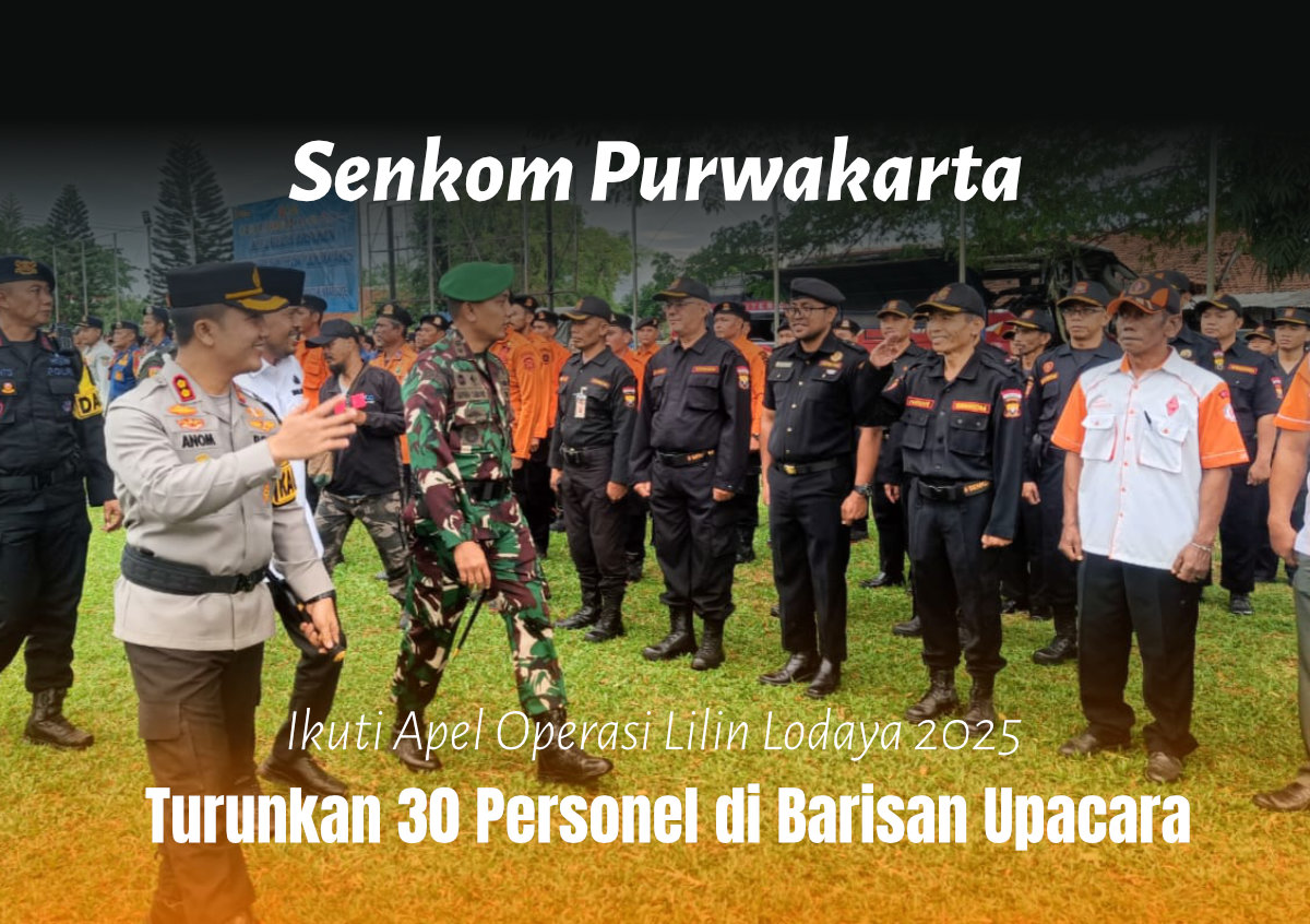 Senkom Purwakarta Ikuti Apel Operasi Lilin Lodaya 2025, Turunkan 30 Personel Pengamanan