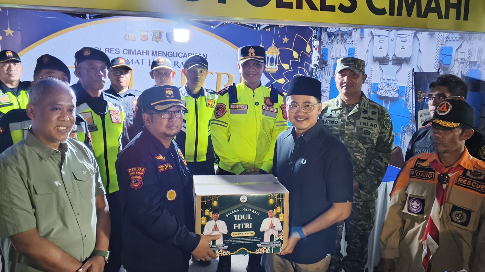 Gema Takbir Malam Idulfitri, Senkom Cimahi Terlibat Aktif di Pos Pengamanan