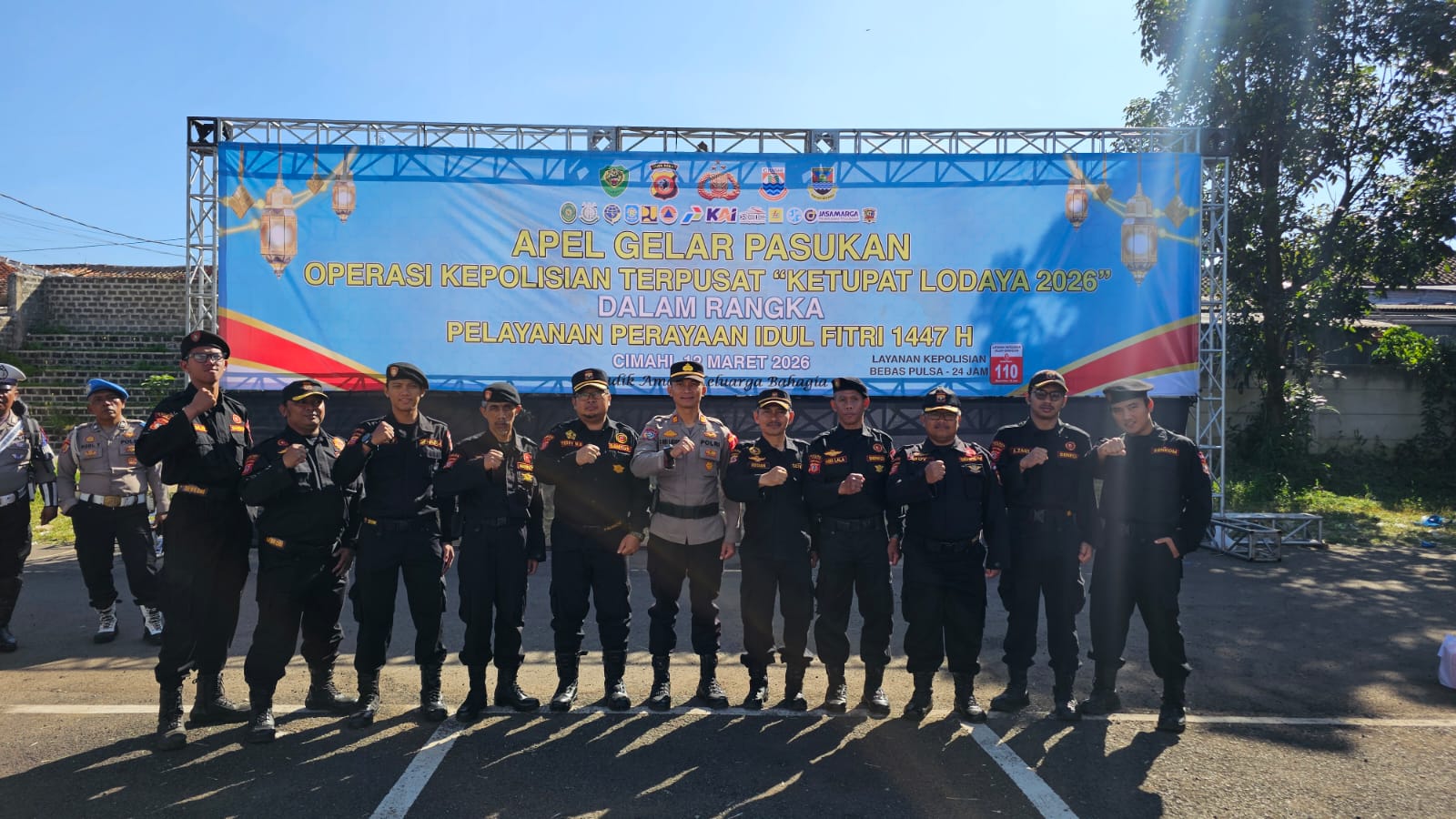 Senkom Mitra Polri Cimahi Ikuti Apel Gelar Pasukan Operasi Ketupat Lodaya 2026 di Mapolres Cimahi